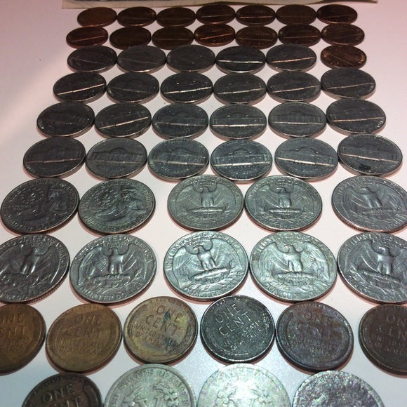 Big 60+ Old US Coins &amp; Currency Collection- Old US Coins From 1909 to 1979