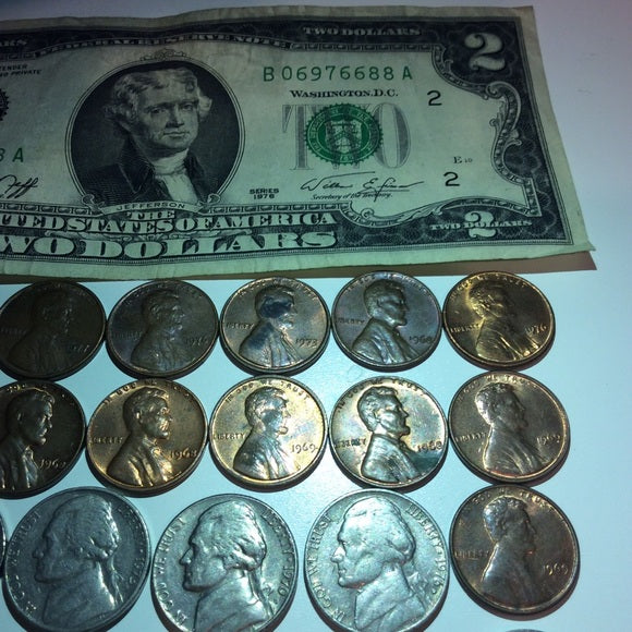 Big 60+ Old US Coins &amp; Currency Collection- Old US Coins From 1909 to 1979