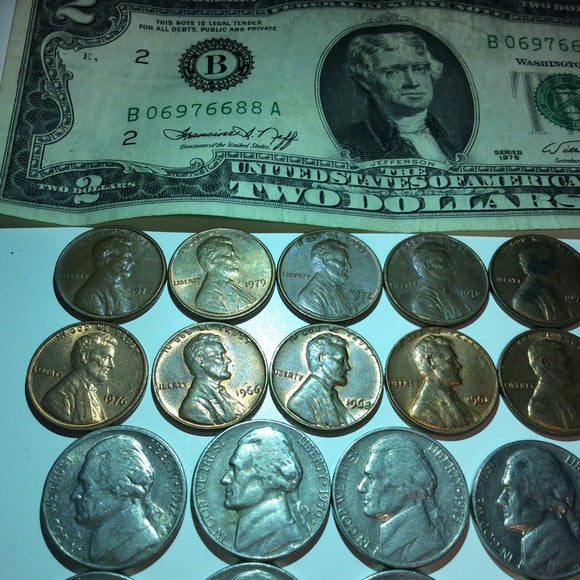 Big 60+ Old US Coins &amp; Currency Collection- Old US Coins From 1909 to 1979