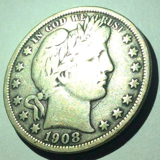 Beautiful About Uncirculated 1908 O Silver Barber Half Dollar- $750 Book Value